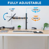 Full Motion Laptop Desk Mount with Cooling Tray - Mount-It!