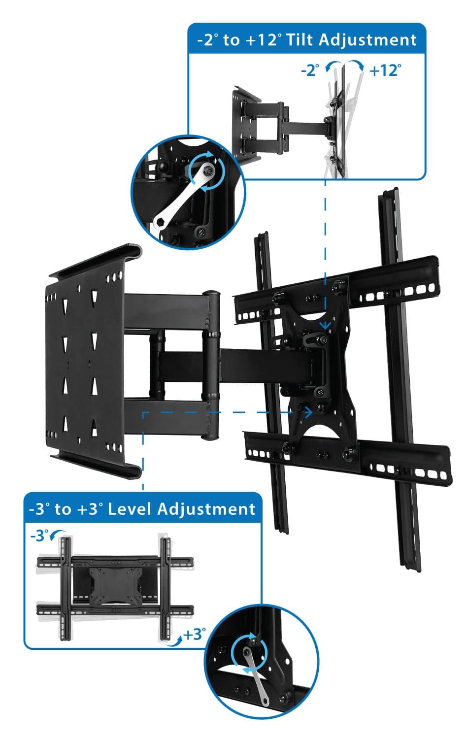 Full Motion Large TV Wall Mount w/ Extension - Mount-It!