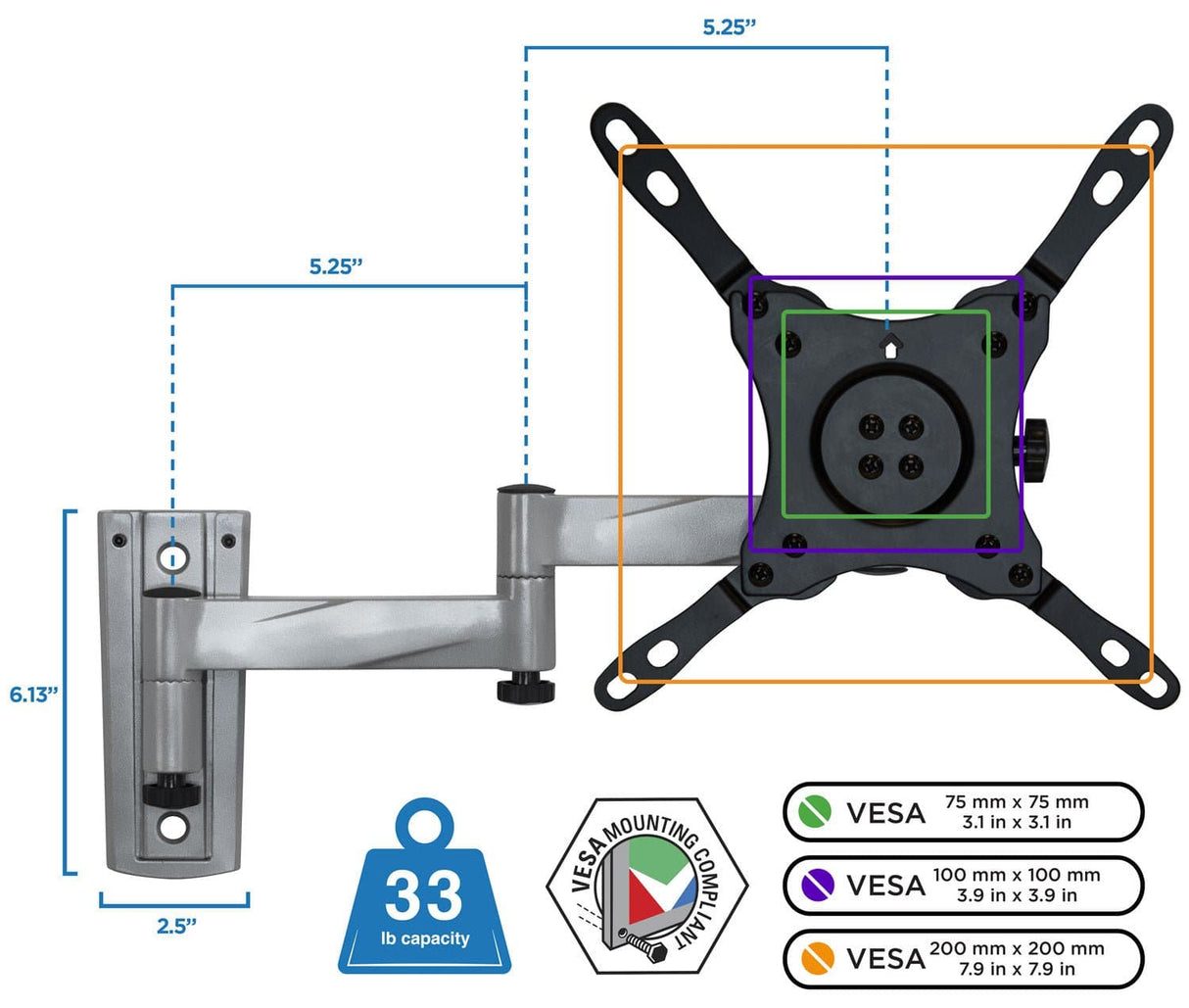 Full Motion Lockable RV and Trailer TV Mount - Mount-It!