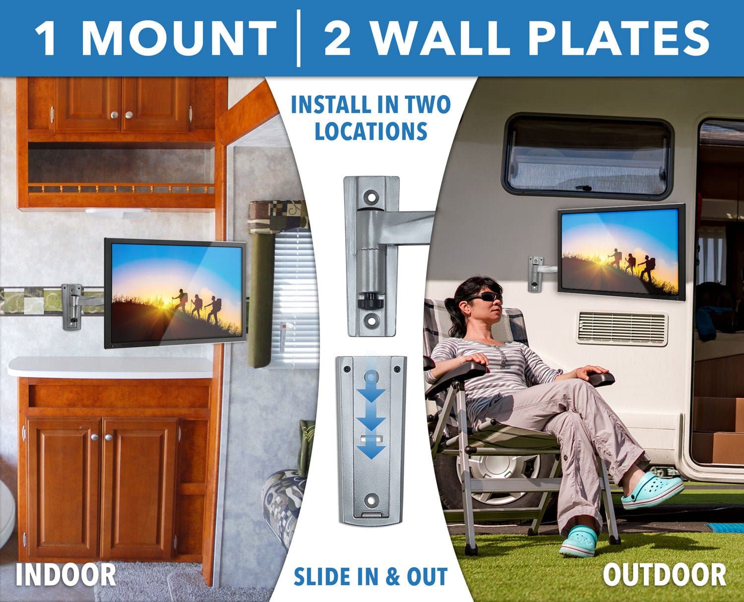 Full Motion Lockable RV and Trailer TV Mount - Mount-It!