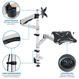 Full Motion Monitor Swiveling Arm Mount - Mount-It!