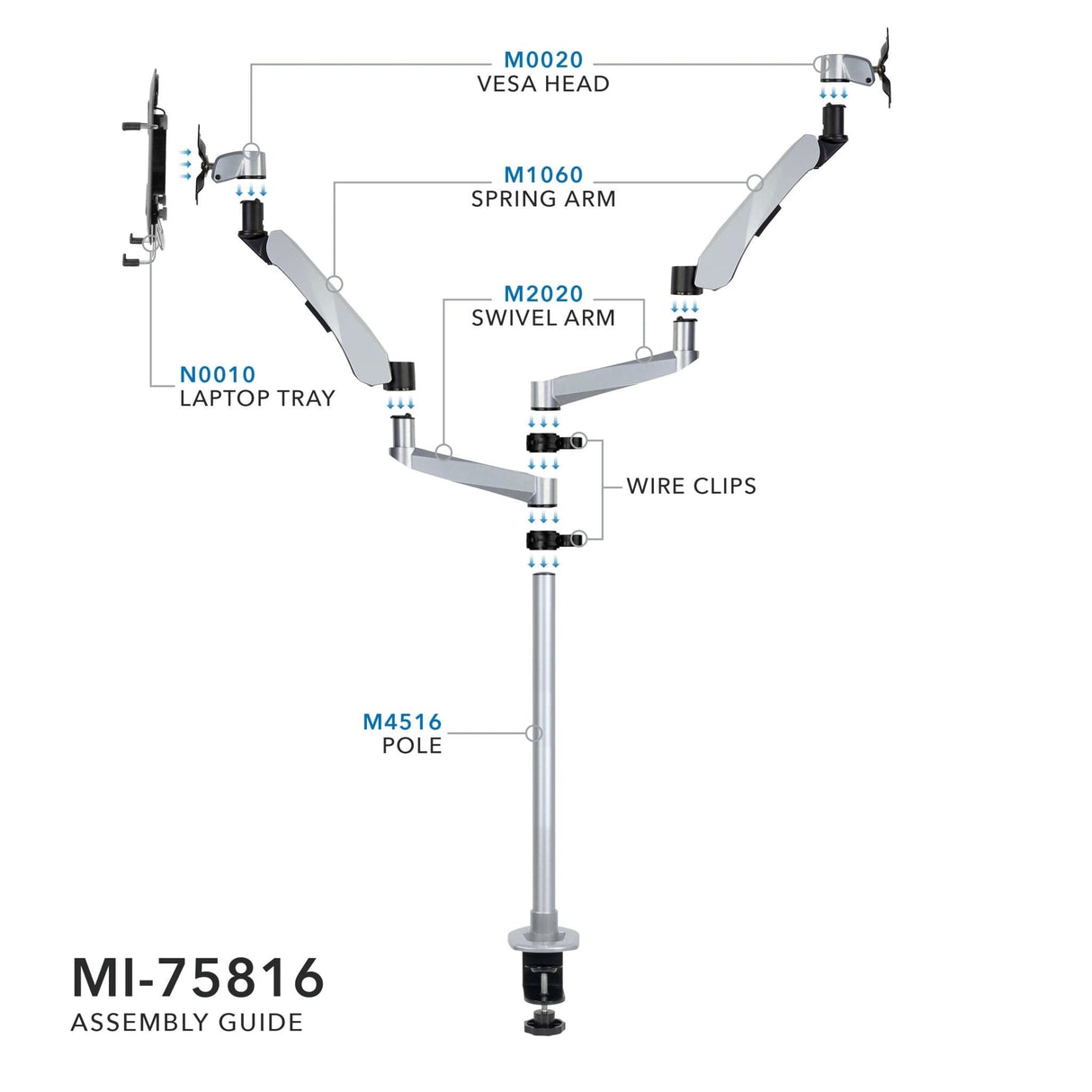 Full Motion Monitor Swiveling Arm Mount - Mount-It!