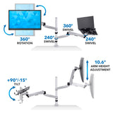 Full Motion Monitor Swiveling Arm Mount - Mount-It!