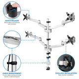 Full Motion Quad Monitor Desk Mount - Mount-It!