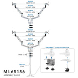 Full Motion Quad Monitor Desk Mount w/ Spring Arms - Mount-It!