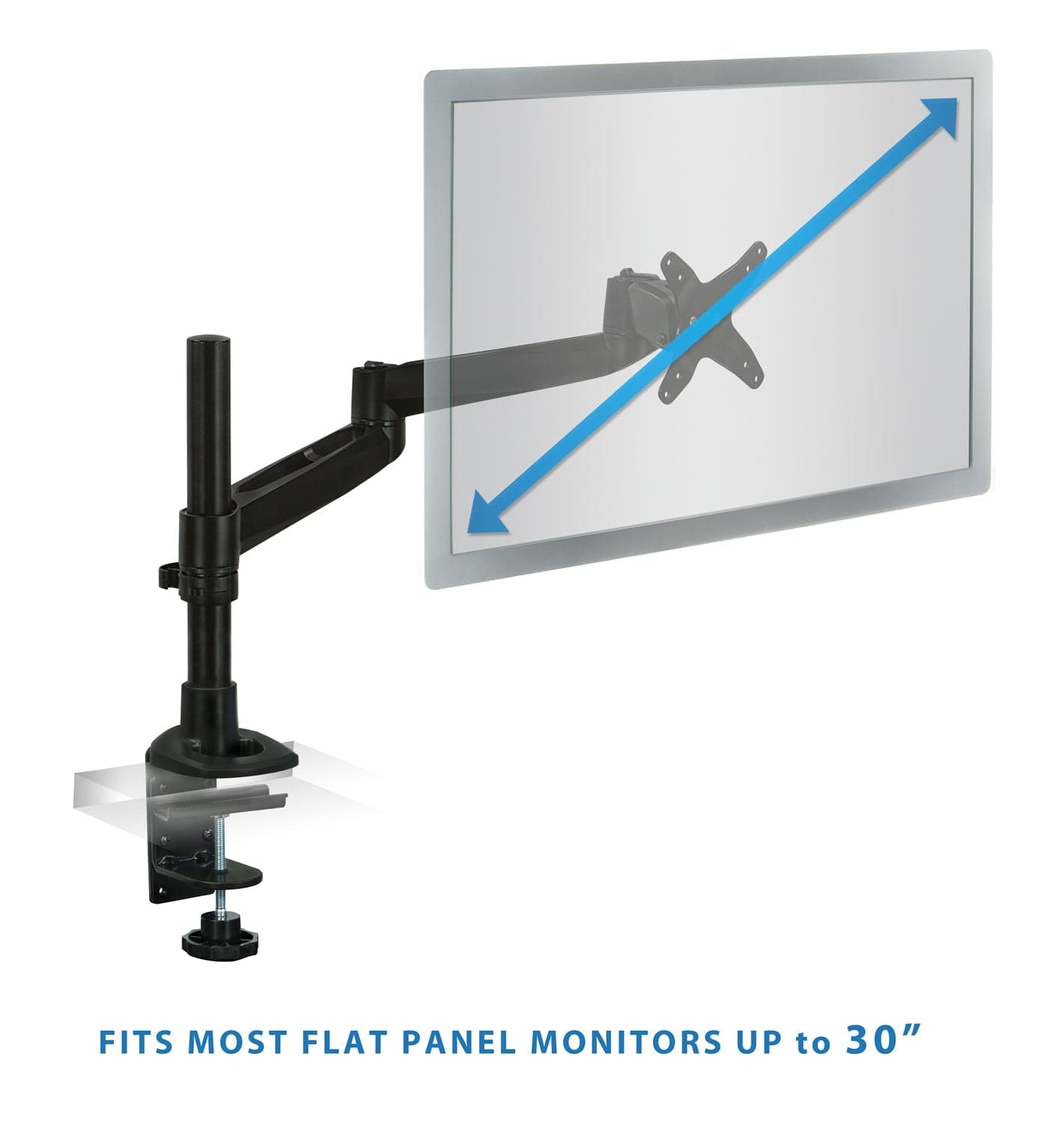 Full Motion Single Dual-Segment Monitor Desk Mount - Mount-It!