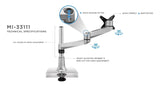 Full Motion Single Dual-Segment Monitor Desk Mount - Mount-It!