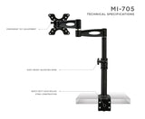 Full Motion Single Monitor Desk Mount - Mount-It!