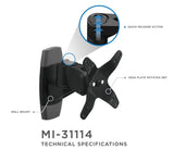 Full Motion Single Monitor Wall Mount - Mount-It!