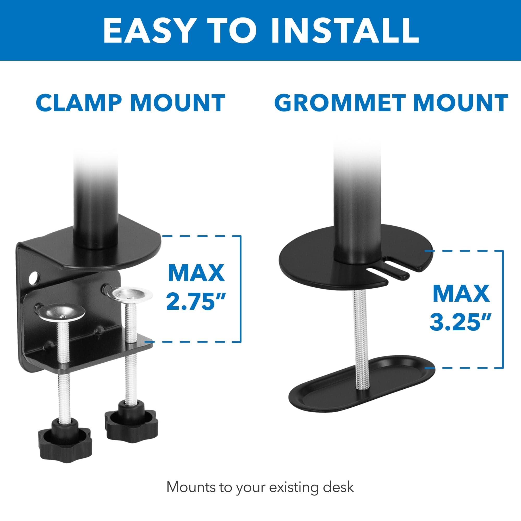 Full Motion Triple Monitor Desk Mount | 24" to 32" Monitors - Mount-It!