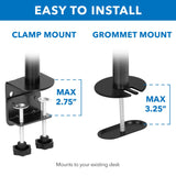 Full Motion Triple Monitor Desk Mount | 24" to 32" Monitors - Mount-It!