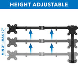 Full Motion Triple Monitor Desk Mount | 24" to 32" Monitors - Mount-It!