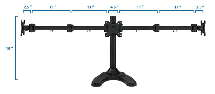 Full Motion Triple Monitor Desk Stand - Mount-It!