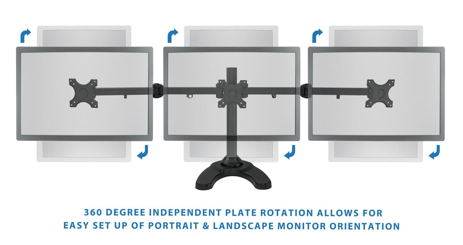 Full Motion Triple Monitor Desk Stand - Mount-It!