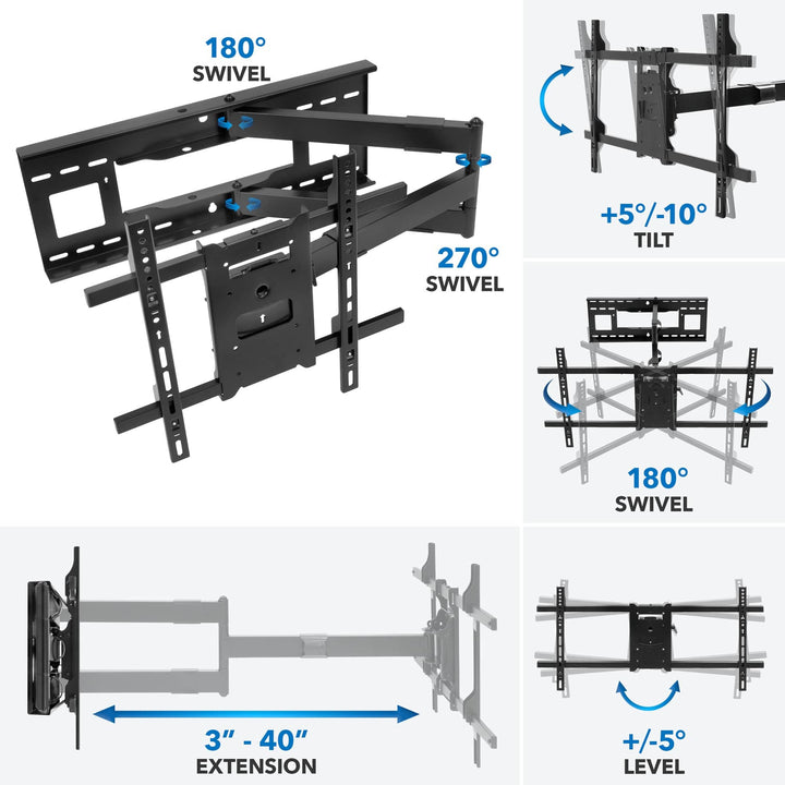 Full Motion TV Wall Mount with Extra Long Extension - Mount-It!