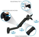 Fully Adjustable Monitor Wall Mount w/ Spring Arm - Mount-It!