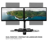 Grey Wall Mounted Desk - Wall Mounted Dual Monitor Workstation - Mount-It! - MI-7906