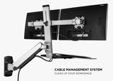 Grey Wall Mounted Desk - Wall Mounted Dual Monitor Workstation - Mount-It! - MI-7906