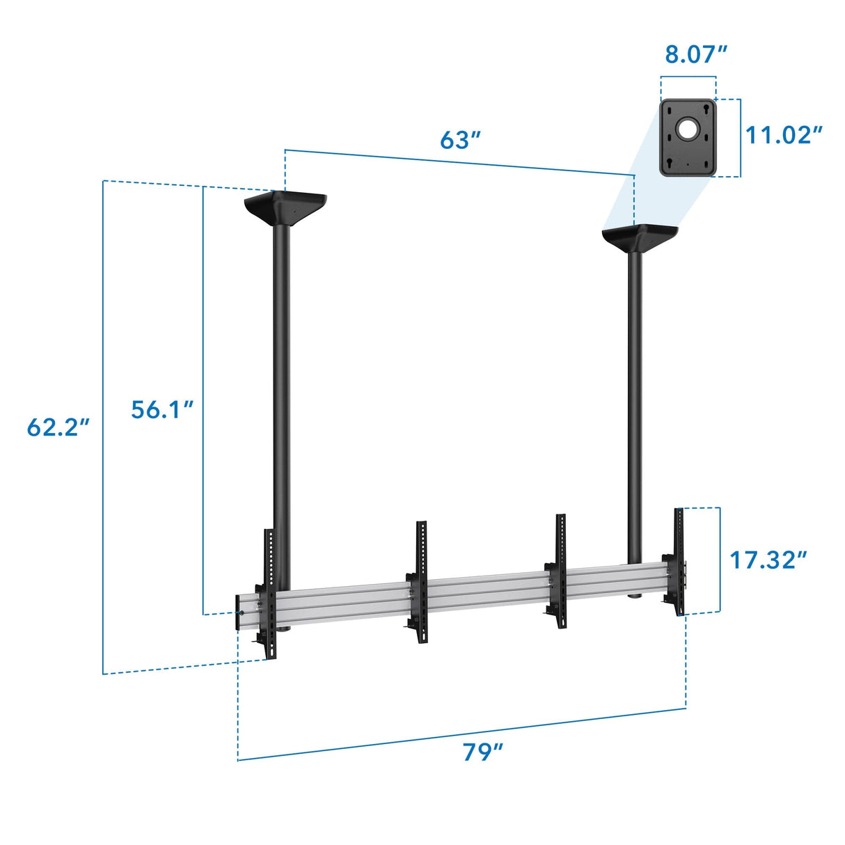 Heavy-Duty Dual TV Ceiling Mount - Mount-It!