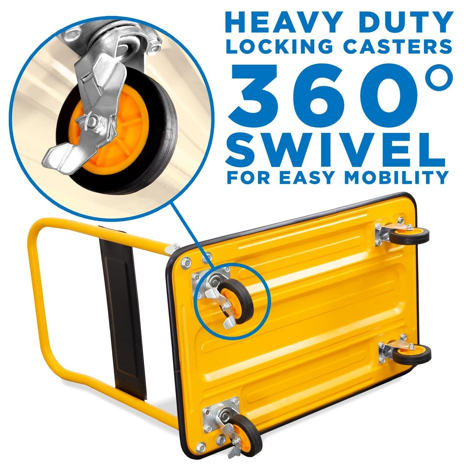 Heavy Duty Foldable Flatbed with Swivel Wheels - Mount-It!