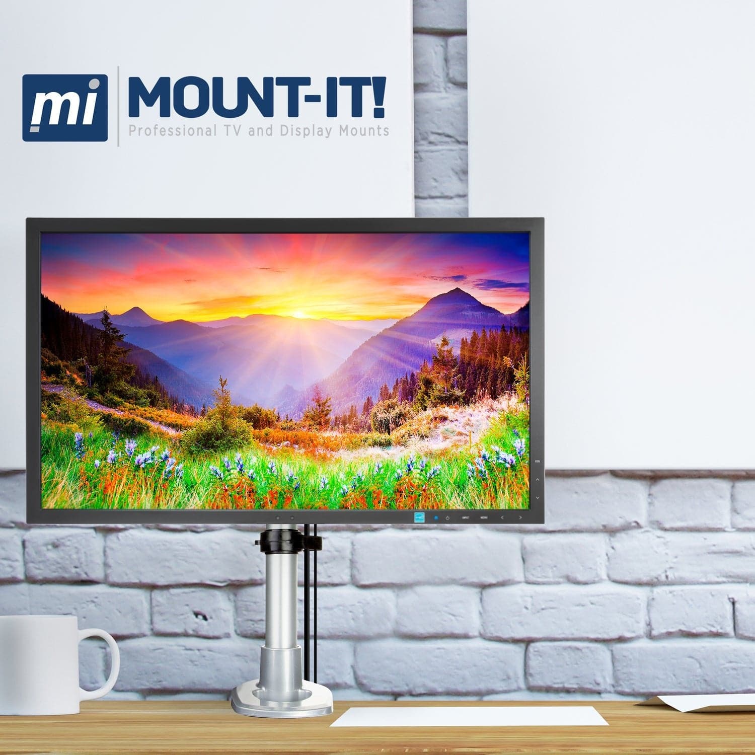 Height Adjustable & Articulating Single Monitor Desk Mount - Mount-It!