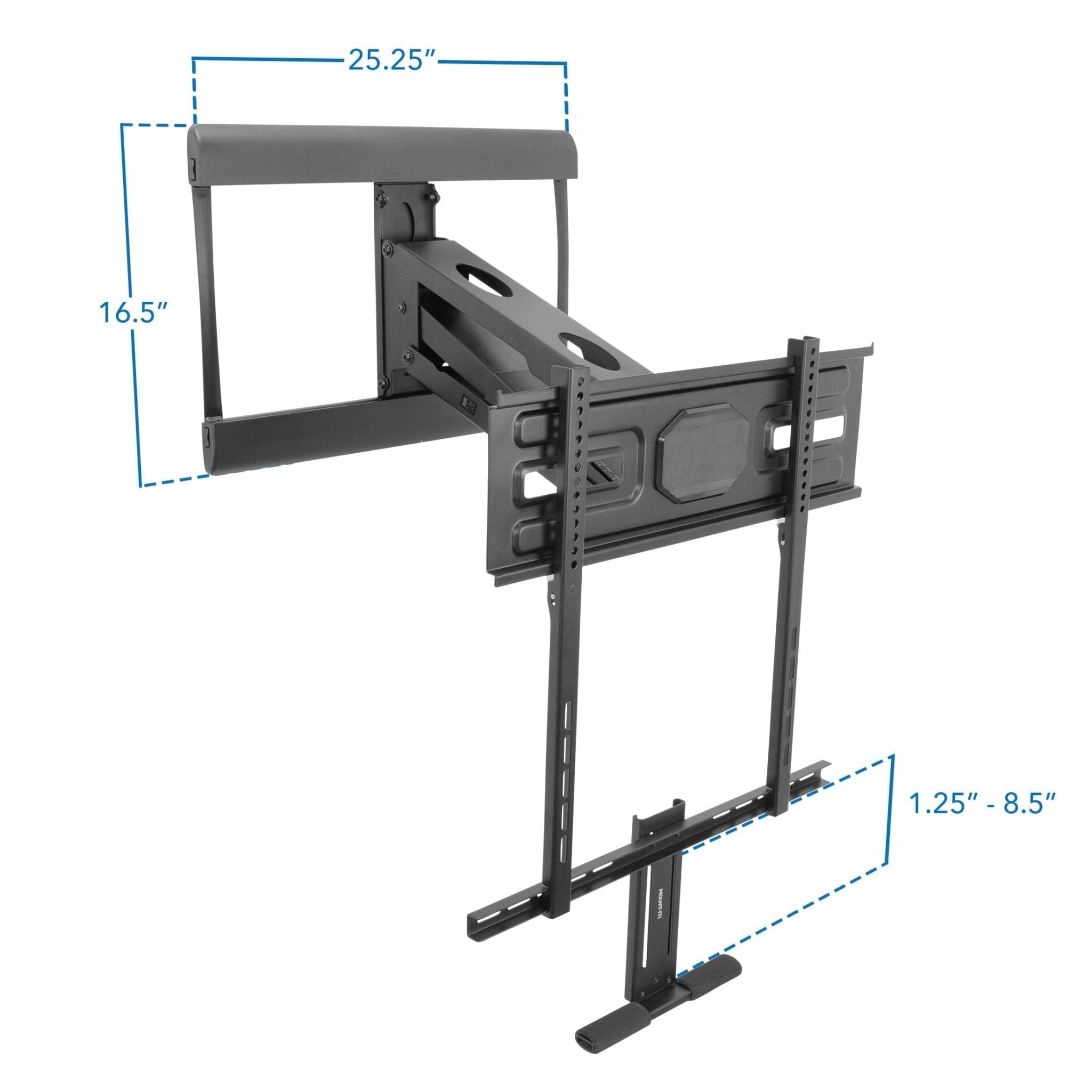 Height Adjustable Fireplace TV Mount with Gas Spring Arm - Mount-It!