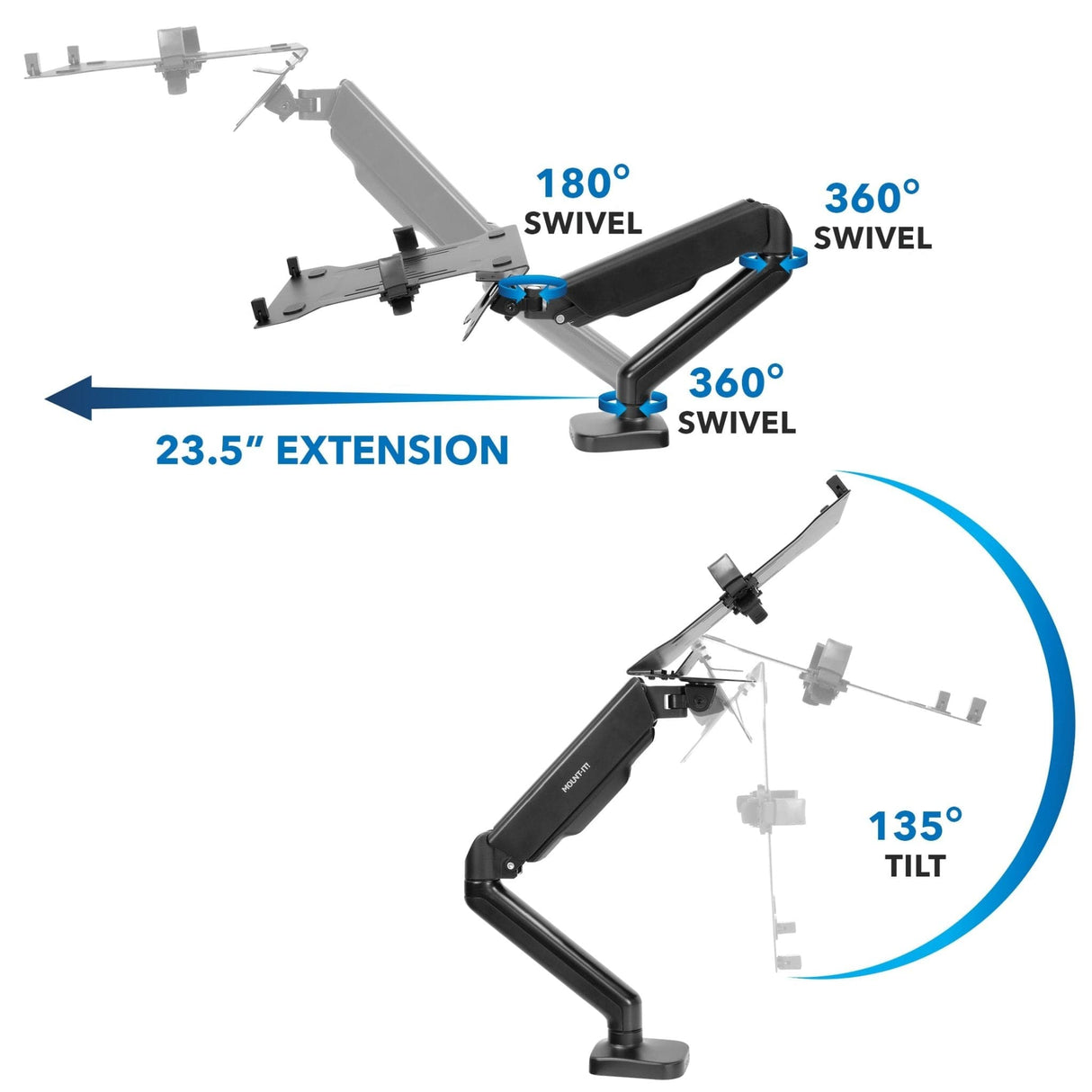 Height Adjustable Laptop Desk Mount - Mount-It!