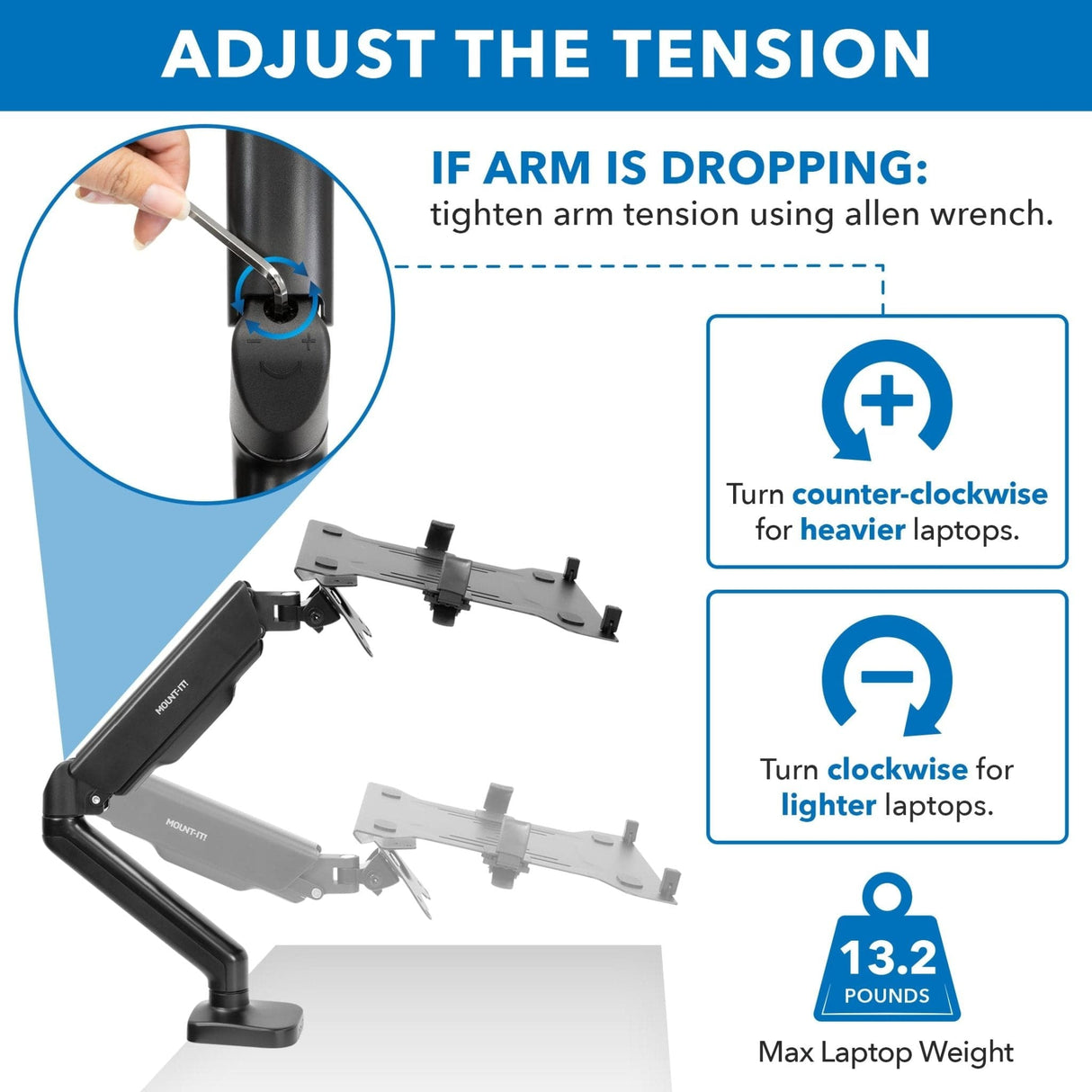 Height Adjustable Laptop Desk Mount - Mount-It!