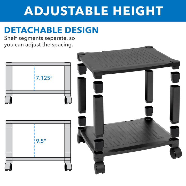 Height Adjustable Printer Stand With Wheels - Mount-It!