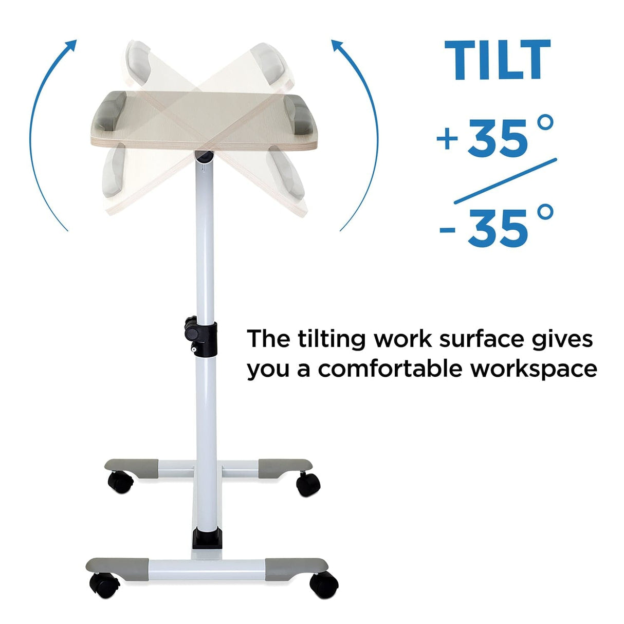 Height Adjustable Rolling Laptop Cart - Mount-It!