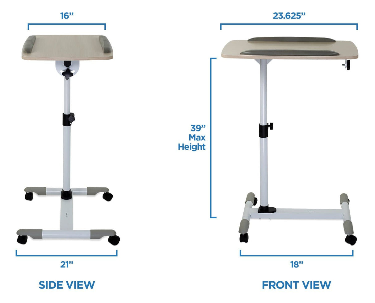 Height Adjustable Rolling Laptop Cart - Mount-It!