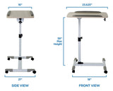 Height Adjustable Rolling Laptop Cart - Mount-It!