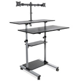 Height Adjustable Rolling Stand up Desk - Mount-It!