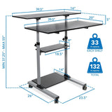 Height Adjustable Rolling Stand up Desk - Mount-It!