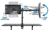 Height Adjustable Rolling Stand up Desk - Mount-It!