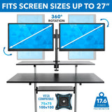 Height Adjustable Rolling Stand up Desk - Mount-It!