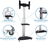 Height Adjustable Rolling TV Stand - Mount-It!