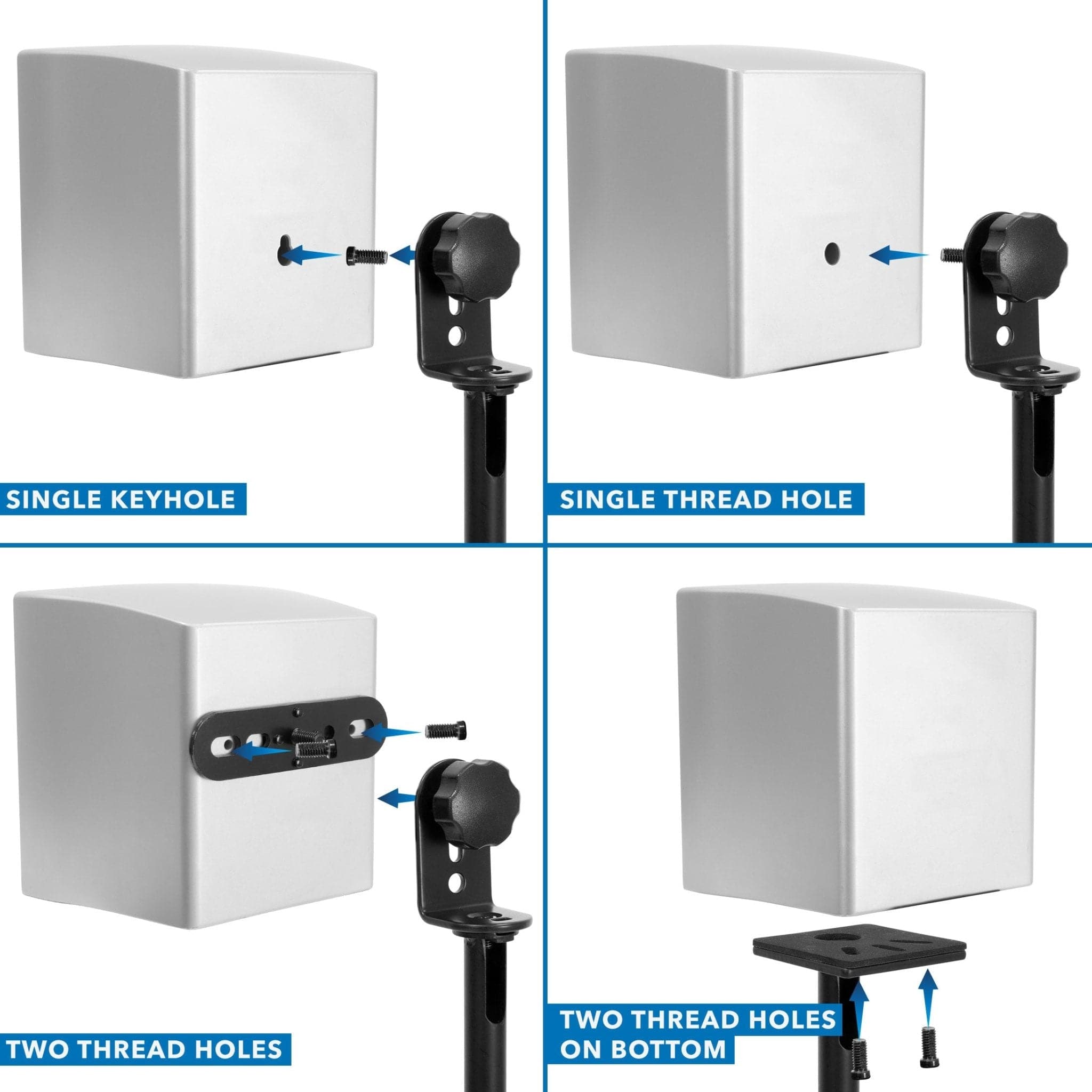 Height Adjustable Speaker Floor Stands (2 ct.) - Mount-It!