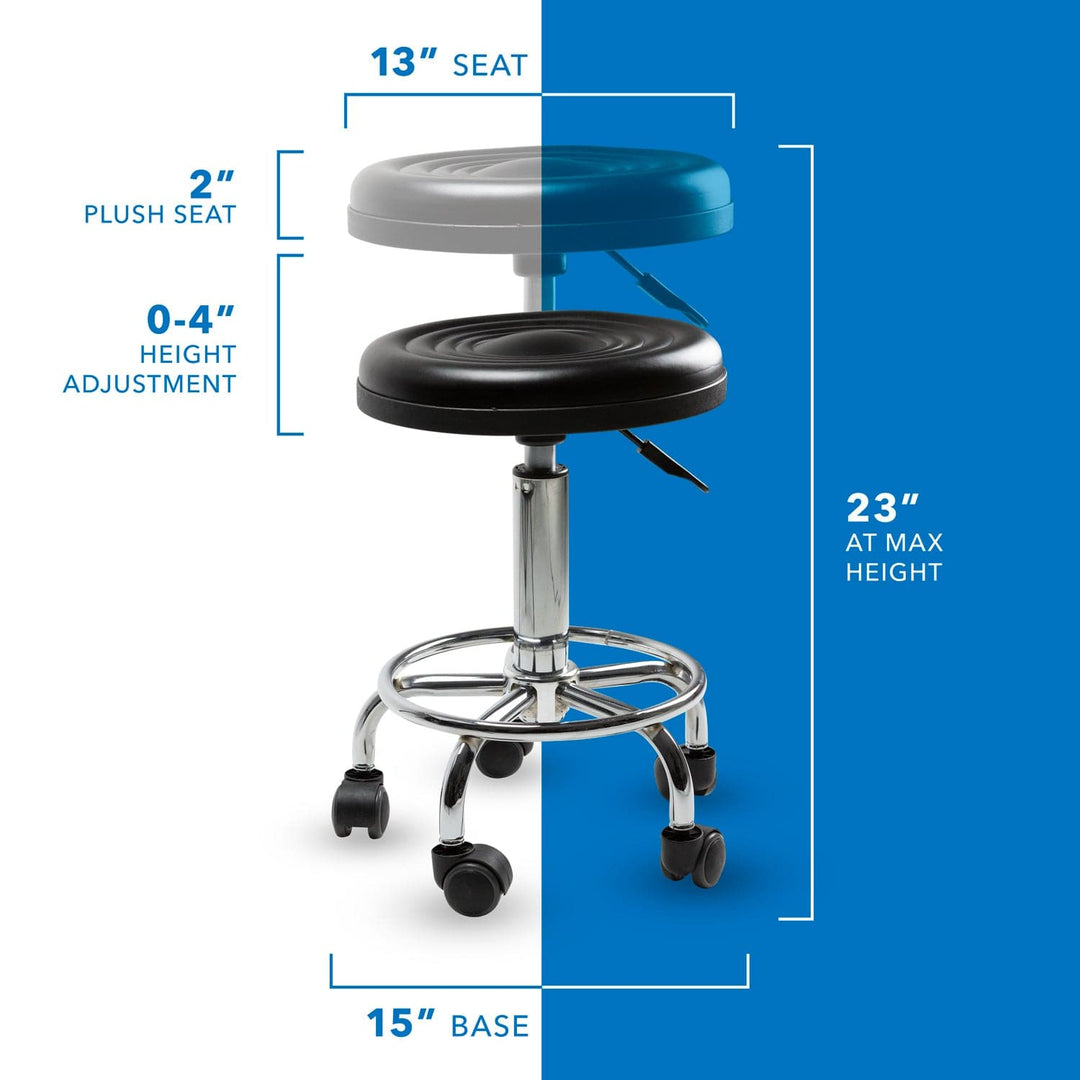 Height Adjustable Stool with Wheels - Mount-It!