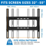 Height Adjustable TV Floor Stand with Mount | 2 Tempered Glass Shelves - Mount-It!