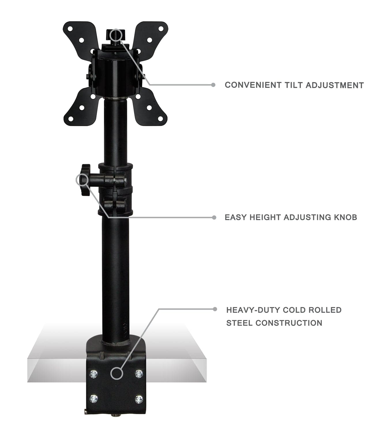 Height Adjustable Ultra-Wide Monitor Mount - Mount-It!