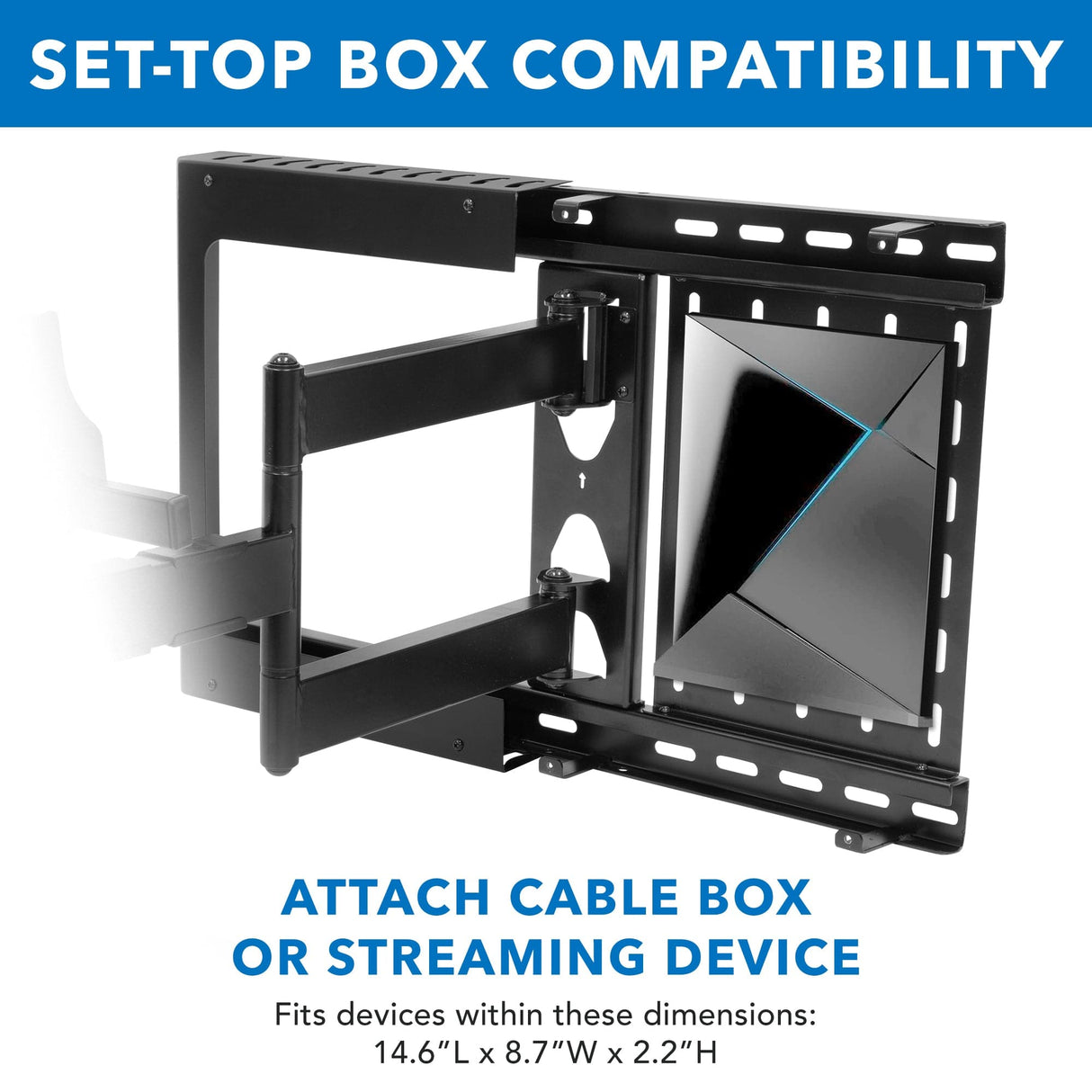 Hospitality TV Wall Mount With STB Enclosure - Mount-It!