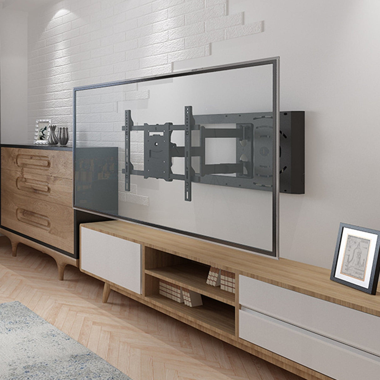 Hospitality TV Wall Mount With STB Enclosure - Mount-It!