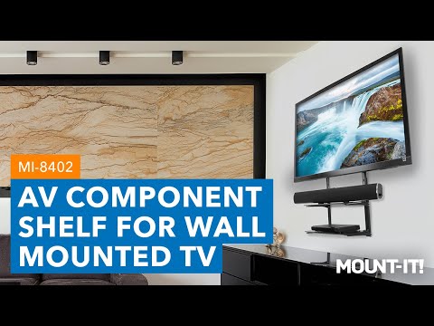 AV Component Shelf For Wall Mounted TV | 2 Tempered Glass Shelves