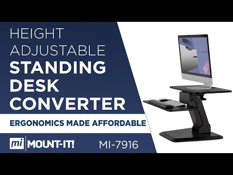 Sit-Stand Desk Converter w/Gas Spring Arm
