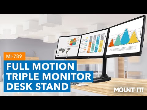Full Motion Triple Monitor Desk Stand