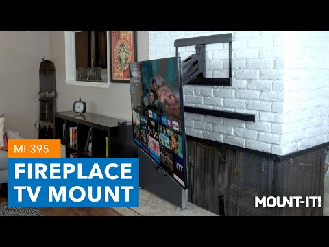 Pull-Down Fireplace TV Mount with Spring Arm