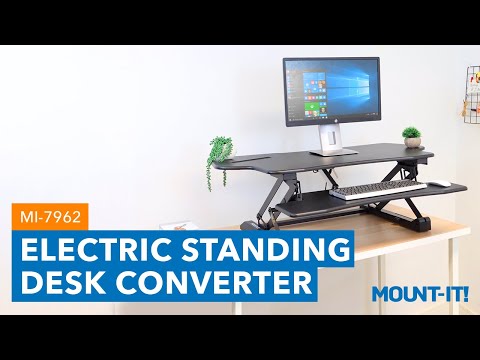 Electric Standing Desk Converter with Large Platform | MI-7962