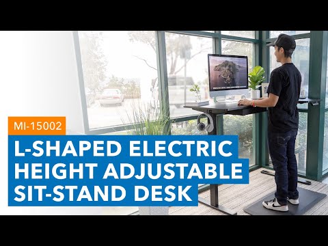 L-Shaped Electric Height Adjustable Sit-Stand Desk