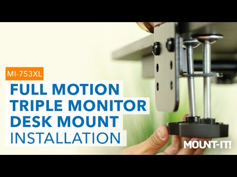 Full Motion Triple Monitor Desk Mount | 24" to 32" Monitors